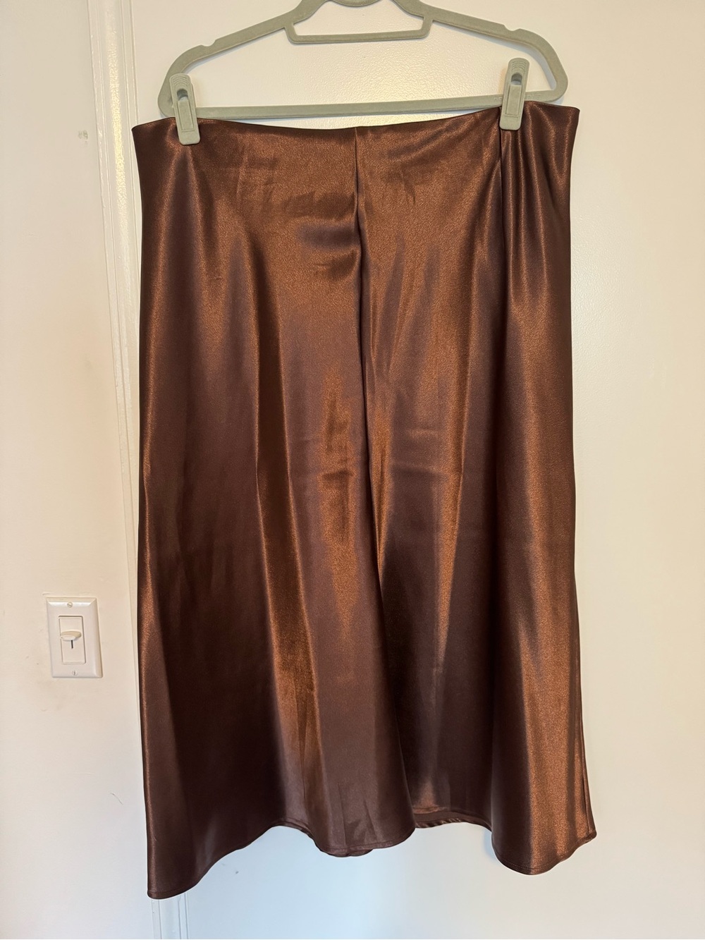 Vintage Brown Satin Bias Cut Skirt